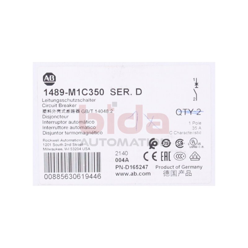 Allen-Bradley 1489-M1C350 Leistungsschutzschalter / circuit breaker