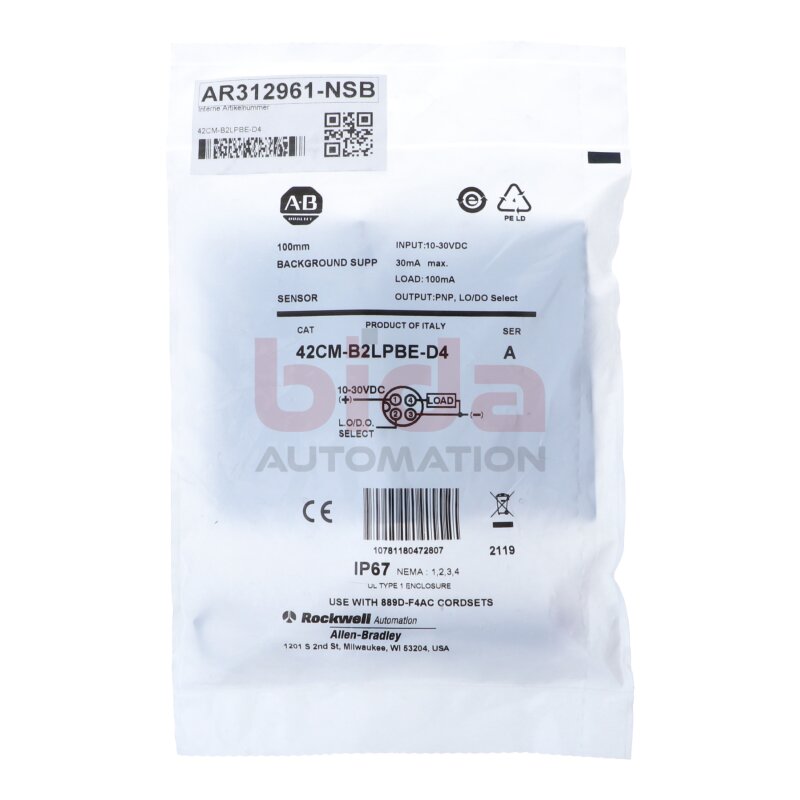 Allen-Bradley 42CM-B2LPBE-D4 Sensor
