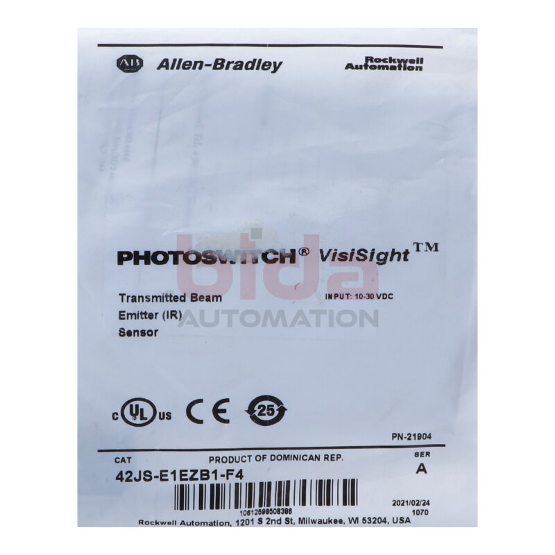 Allen-Bradley 42JS-E1EZB1-F4 VisiSight Lichtschranke VisiSight Photoelectric Sensor
