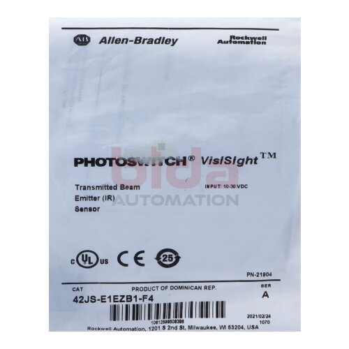 Allen-Bradley 42JS-E1EZB1-F4 VisiSight Lichtschranke VisiSight Photoelectric Sensor
