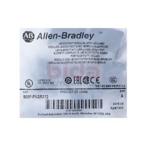 Allen-Bradley 800F-PN3RX12 22 mm Rückseite der...