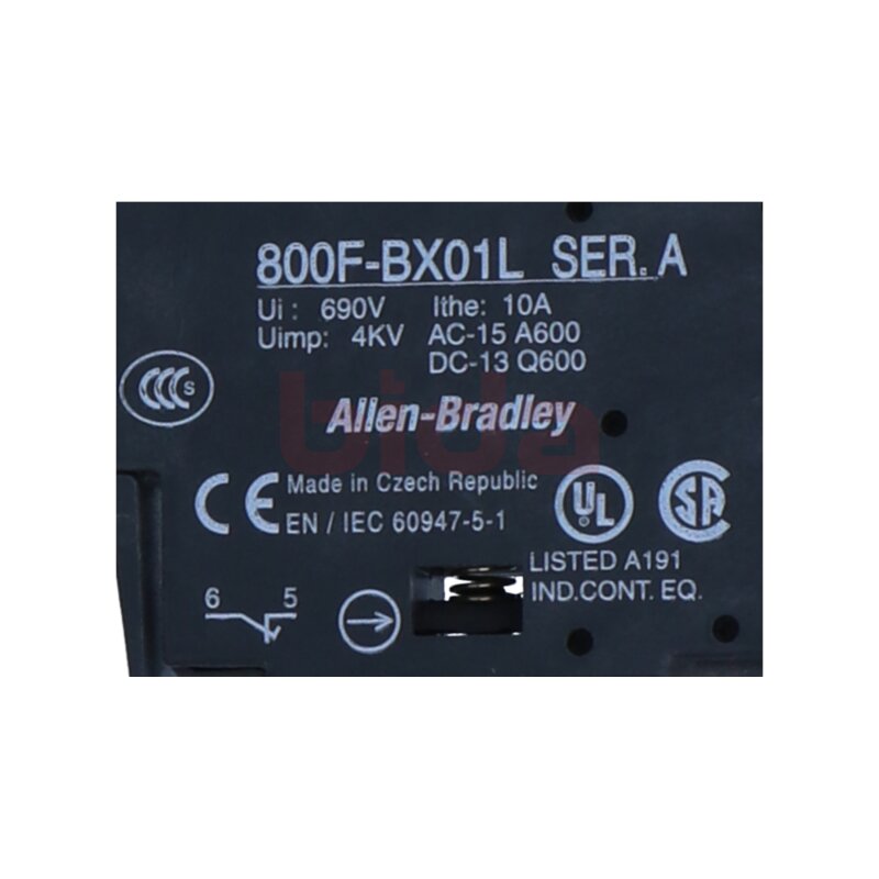 Allen-Bradley 800F-BX01L Kontaktblock /&bdquo;Contact Block 609V / 10A