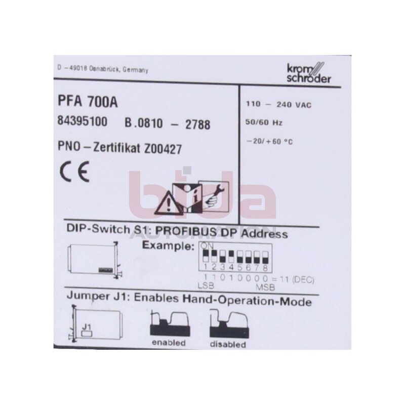 Kromschr&ouml;der  PFA 700A Feldbus-Schnittstelle / fieldbus interface