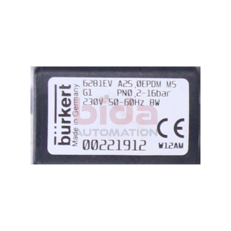 B&Uuml;RKERT 6281EV A25,0EPDM M5 (00221912) Servogesteuertes 2/2-Wege Membranventil Servo-controlled 2/2-way diaphragm valve