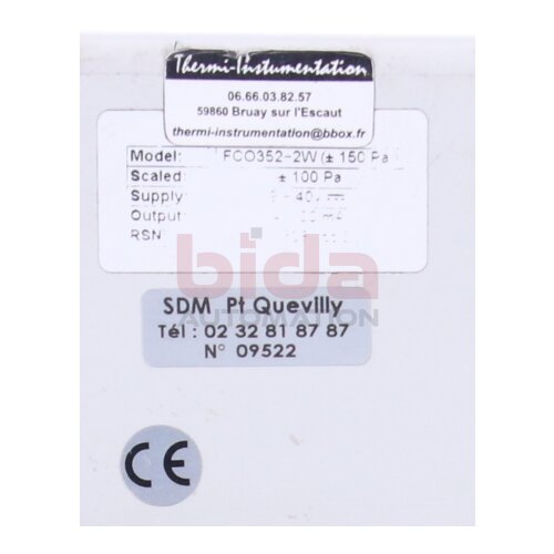 FURNESS CONTROLS FCO352-2W Differenzdruck-Messumformer Differential pressure transmitter