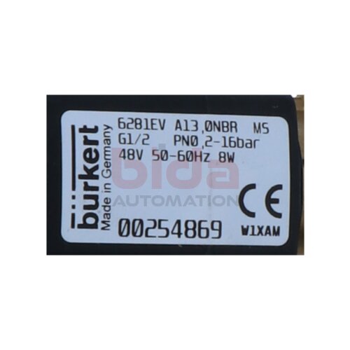 B&Uuml;RKERT 6281EV A13,0NBR M5 (00254869)  Magnetspule / magnetic coil  48V  2...16bar