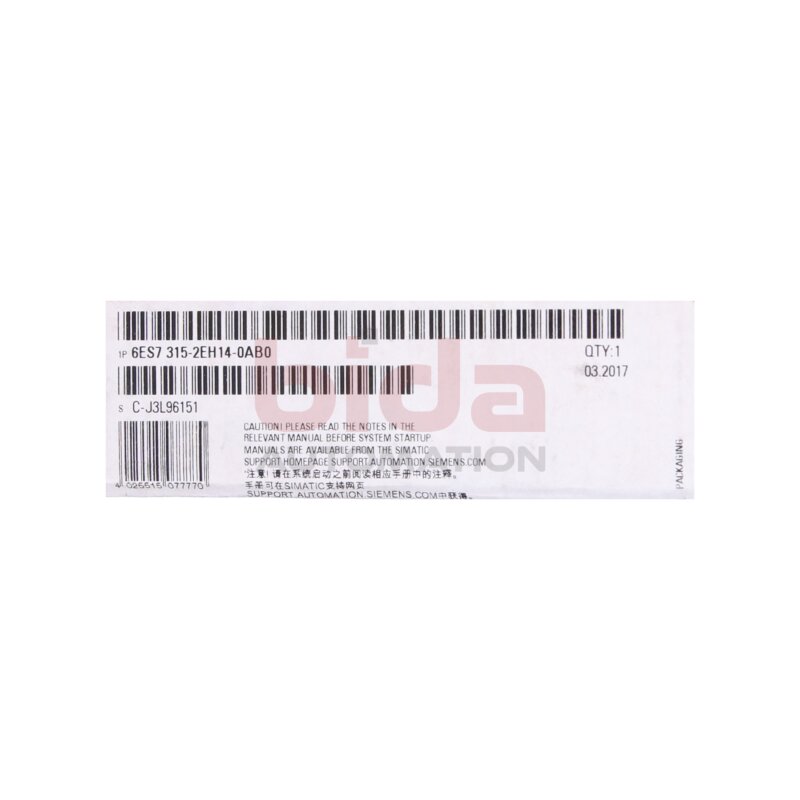 Siemens 6ES7 315-2EH14-0AB0 Zentraleinheit Central processing unit