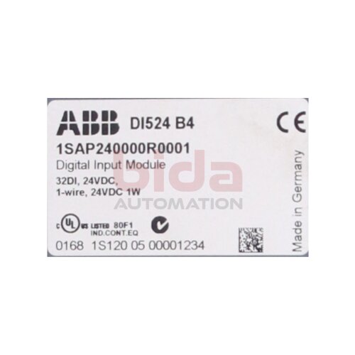 ABB DI524 B4  1SA240000R0001 Eingangsmodul / input module 24 V