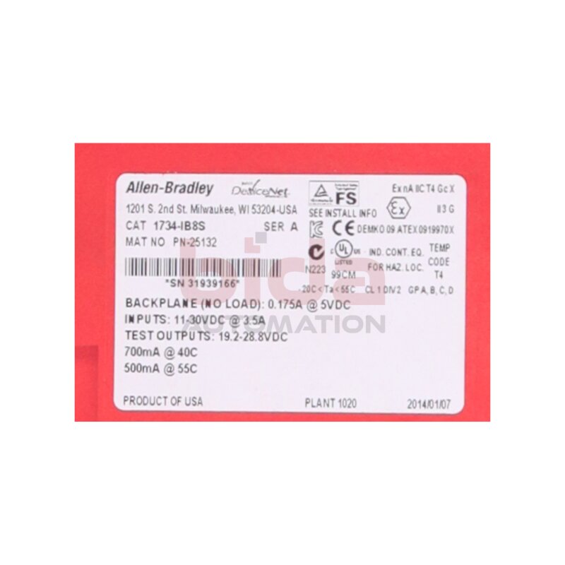 Allen-Bradley 1734-IB8S Digitales Eingangsmodul / Digital input module