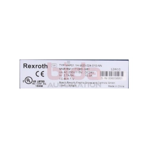 Rexroth VAP01.1H-W23-024-010-NN Spannungsversorgung / Power Supply