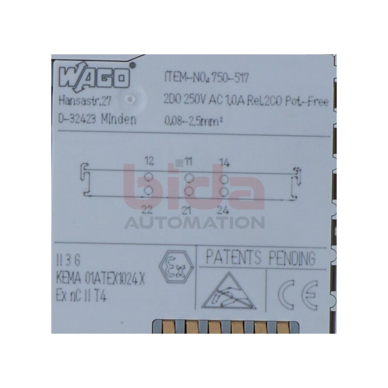WAGO 750-517 Relaisausgangsklemme / Relais‑Ausgangsmodul/ Relay output terminal / relay output module 24V