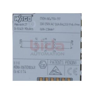 WAGO 750-517 Relaisausgangsklemme / Relais‑Ausgangsmodul/...