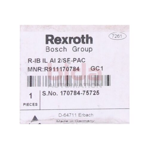 Rexroth R-IB IL AI 2/SF-PAC   R911170784 Eingangsmodul / input module 24R-IB IL AI 2/SF-PAC R911170784 24V