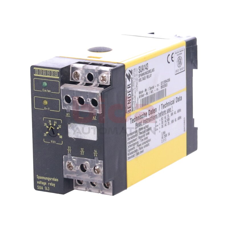 BENDER SUA 143 (B932803) Spannungsrelais Voltage relay