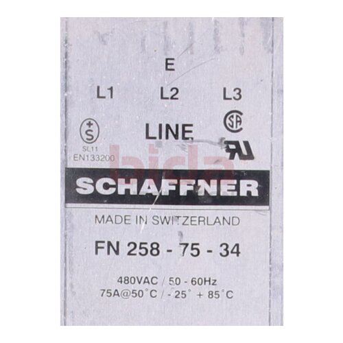 SCHAFFNER FN 285 - 75 - 34 Netzfilter / mains filter 480V AC