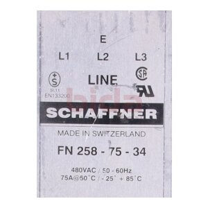 SCHAFFNER FN 285 - 75 - 34 Netzfilter / mains filter 480V AC