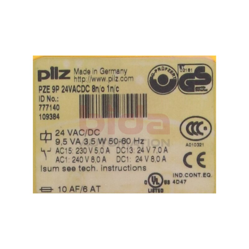 PILZ PZE 9P (777140) Sicherheitsrelais Safety relay