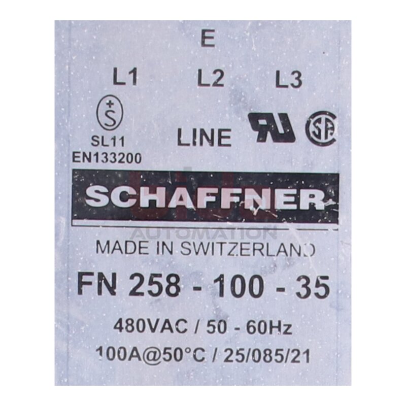 SCHAFFNER FN258-100-35 EMC/EMI-Netzfilter / EMC/EMI mains filter