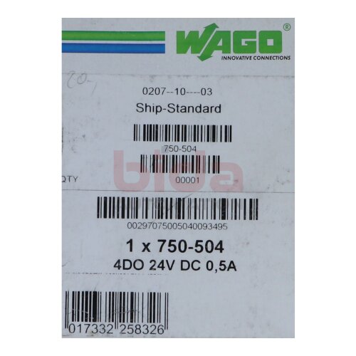 WAGO 750-504 4-Kanal-Digitalausgang 4-channel digital output