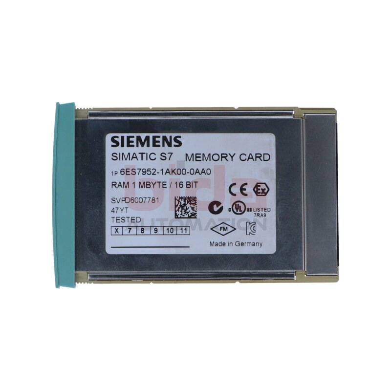 Siemens 6ES7952-1AK00-0AA0 / 6ES7 952-1AK00-0AA0 Speicherkarte / Memory Card 1 Mbyte