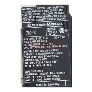 Moeller Z00-10 Motorschutzrelais Motor Protection Relay 10A