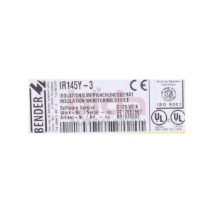 BENDER IR145Y-3 (891035502)...