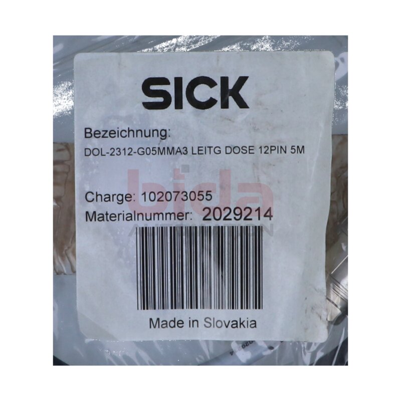 Sick DOL-2312-G05MMA3 Leitungsdose / Anschlussleitung 12‑polig, 5 m 7  Connection box / connection cable, 12-pin, 5 m
