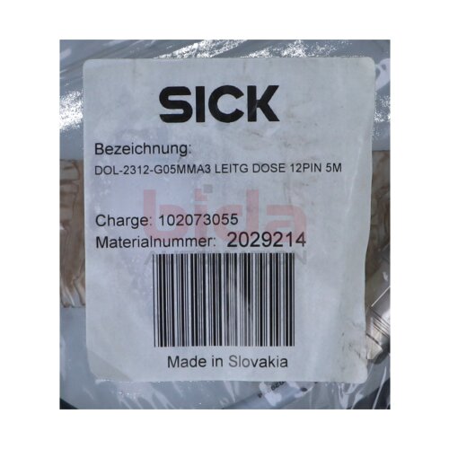 Sick DOL-2312-G05MMA3 Leitungsdose / Anschlussleitung 12‑polig, 5 m 7  Connection box / connection cable, 12-pin, 5 m