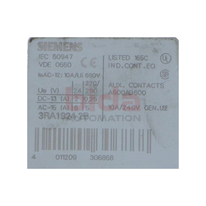 Siemens 3RA1924-2B / 3RA1 924-2B  MECH. SPERRGLIED / MECHANICAL LOCKING ELEMENT