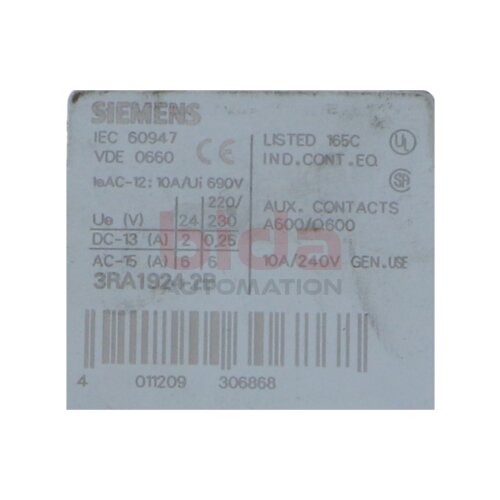 Siemens 3RA1924-2B / 3RA1 924-2B  MECH. SPERRGLIED / MECHANICAL LOCKING ELEMENT