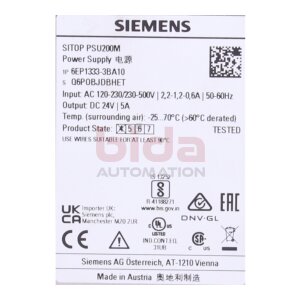 Siemens 6EP1333-3BA10 / 6EP1 333-3BA10 SITOP PSU200M 5 A...
