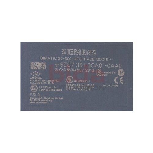 Siemens 6ES7361-3CA01-0AA0 / 6ES7 361-3CA01-0AA0 SIMATIC S7-300, Anschaltung / Connection IM 361