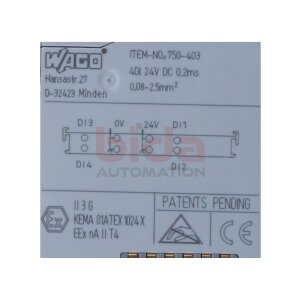 WAGO 750-403 4‑Kanal Digital‑Eingangsmodul / 4-channel...