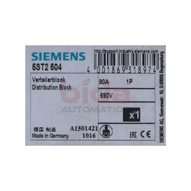 Siemens 5ST2504 / 5ST 2504 Verteilerblock / distribution block