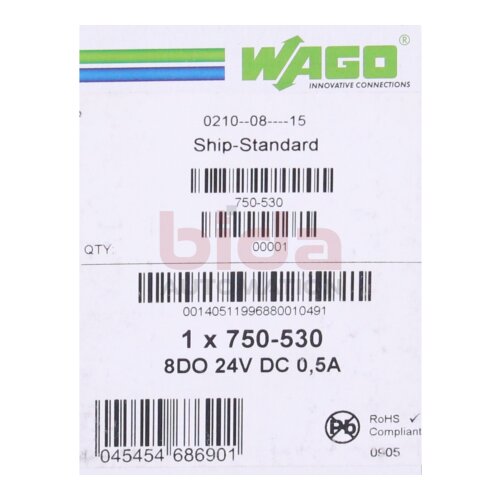 WAGO 750-530 8-Kanal-Digitalausgang  8-channel digital output