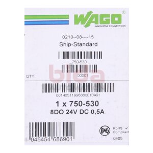 WAGO 750-530 8-Kanal-Digitalausgang  8-channel digital...