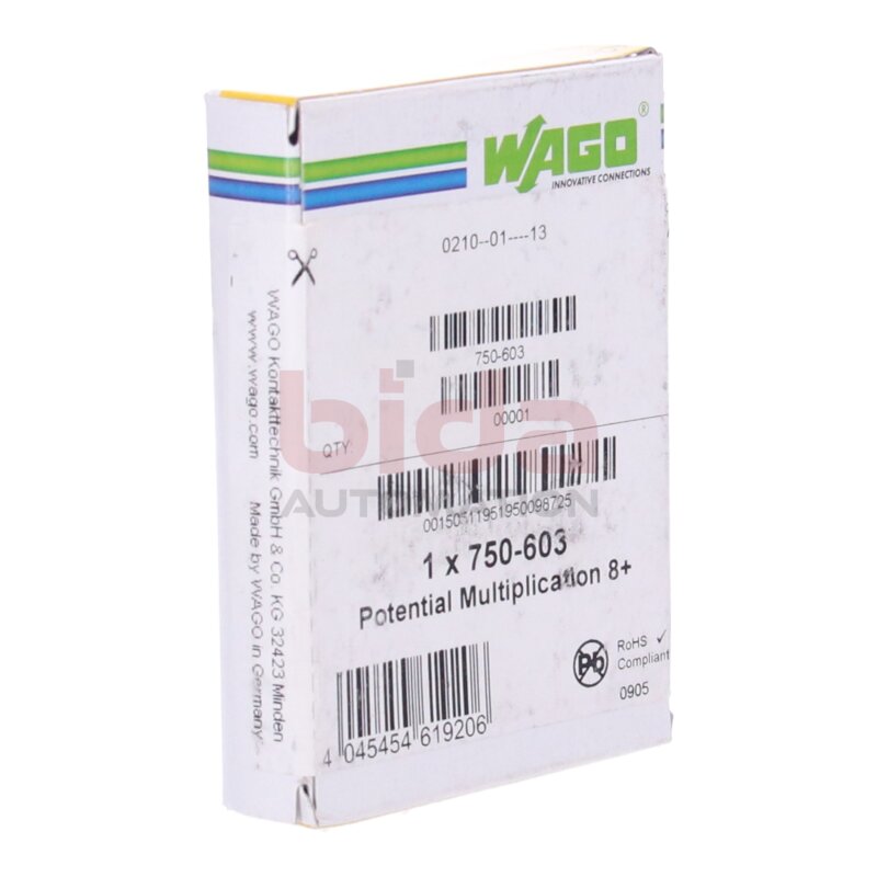 WAGO 750-603 Potentialvervielf&auml;ltigungsklemme Potential multiplier terminal