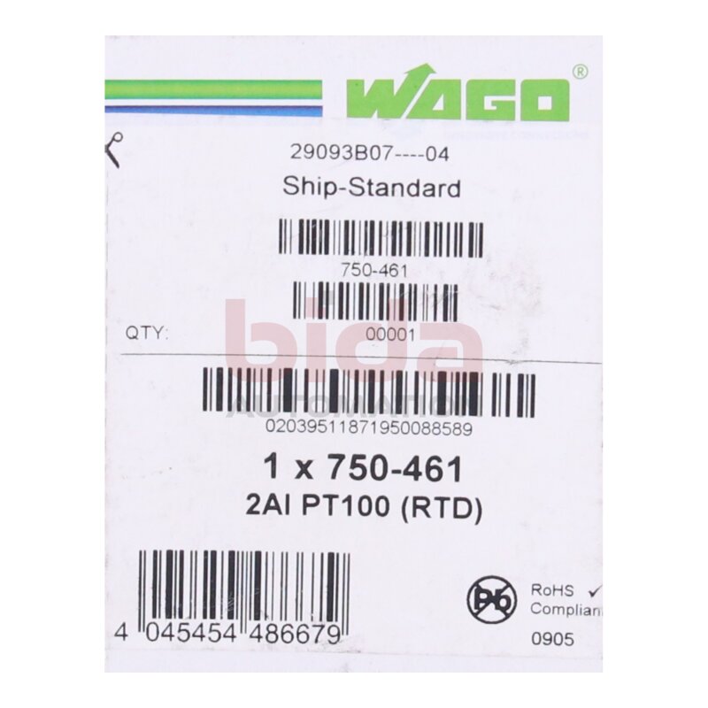 WAGO 750-461 2-Kanal-Analogeingang 2-channel analog input