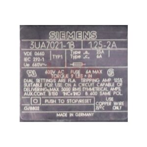 Siemens 3UA7021-1B Überlastrelais Overload Relay...