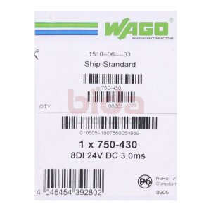 WAGO 750-430 8-Kanal-Digitaleingang 8-channel digital input