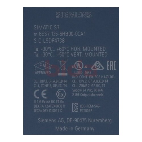 Siemens 6ES7135-6HB00-0CA1 / 6ES7 135-6HB00-0CA1  SIMATIC ET 200SP, analoges Ausgangsmodul / analogue output module