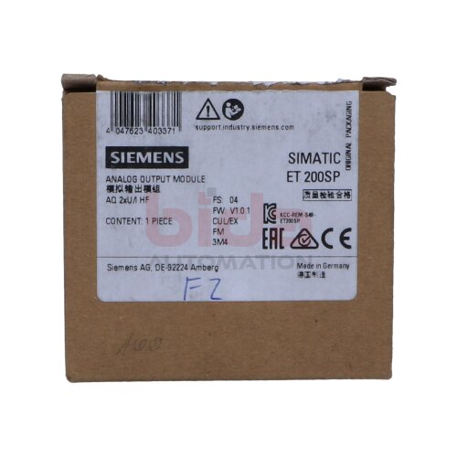 Siemens 6ES7135-6HB00-0CA1 / 6ES7 135-6HB00-0CA1  SIMATIC ET 200SP, analoges Ausgangsmodul / analogue output module