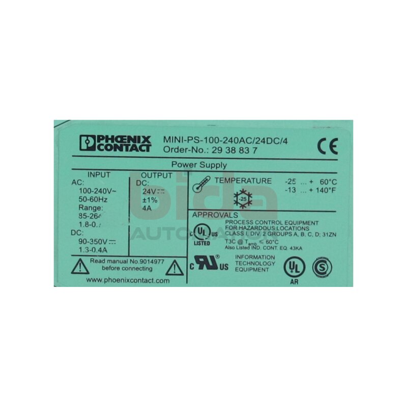 Phoenix Contact MINI-PS-100-240AC/24DC/4 (2938837) Stromversorgung / power supply