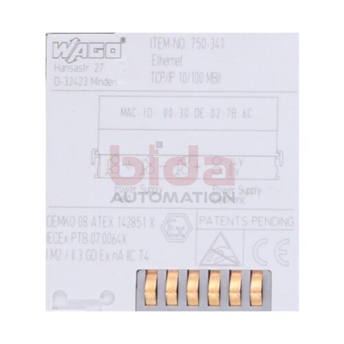 WAGO 750-341 Feldbuskoppler ETHERNET Fieldbus coupler