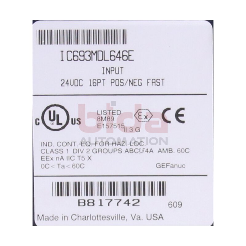 Fanuc IC693MDL646E Digitaleingangs‑Modul / Input Module 24 V