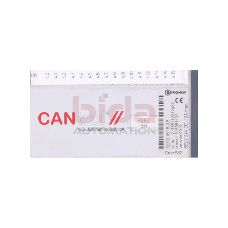 BERGHOF QDIO 16/16-0,5 (213351120) CANtrol Steuerungssystem Control System