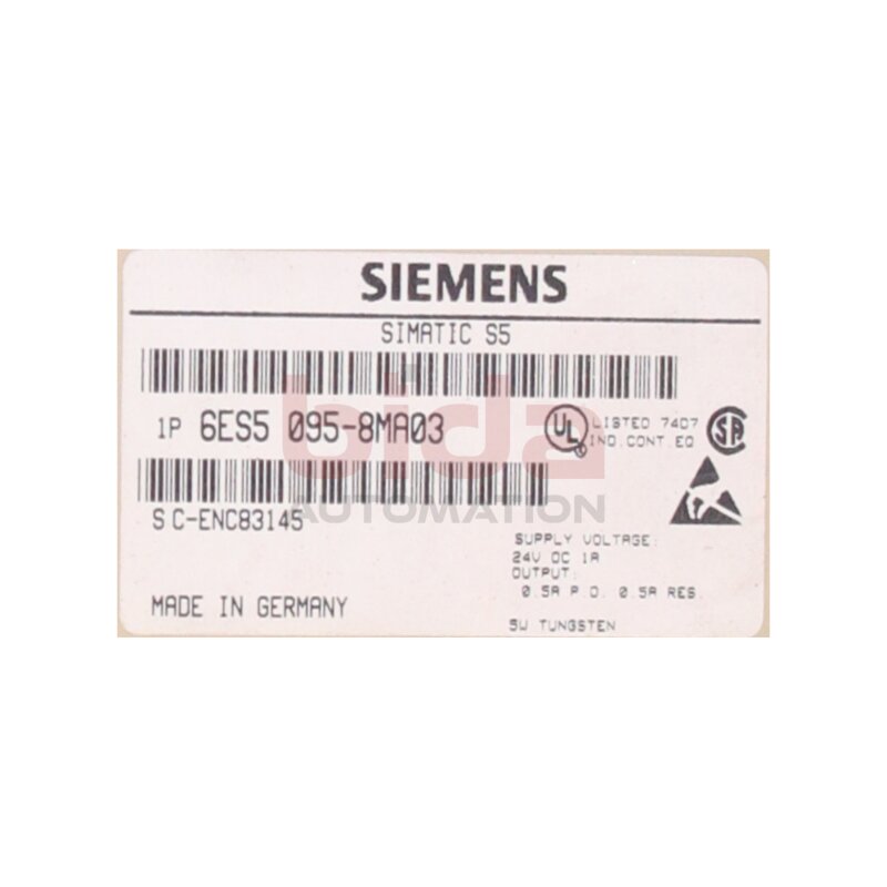 Siemens 6ES5095-8MA13 / 6ES5 095-8MA13 SIMATIC S5, KOMPAKTGERAET / COMPACT DEVICE 24V