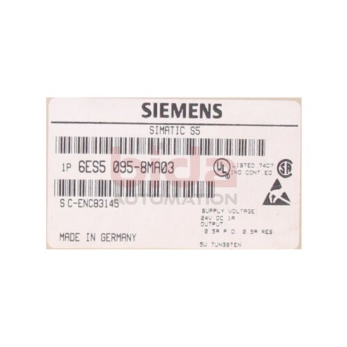 Siemens 6ES5095-8MA13 / 6ES5 095-8MA13 SIMATIC S5, KOMPAKTGERAET / COMPACT DEVICE 24V