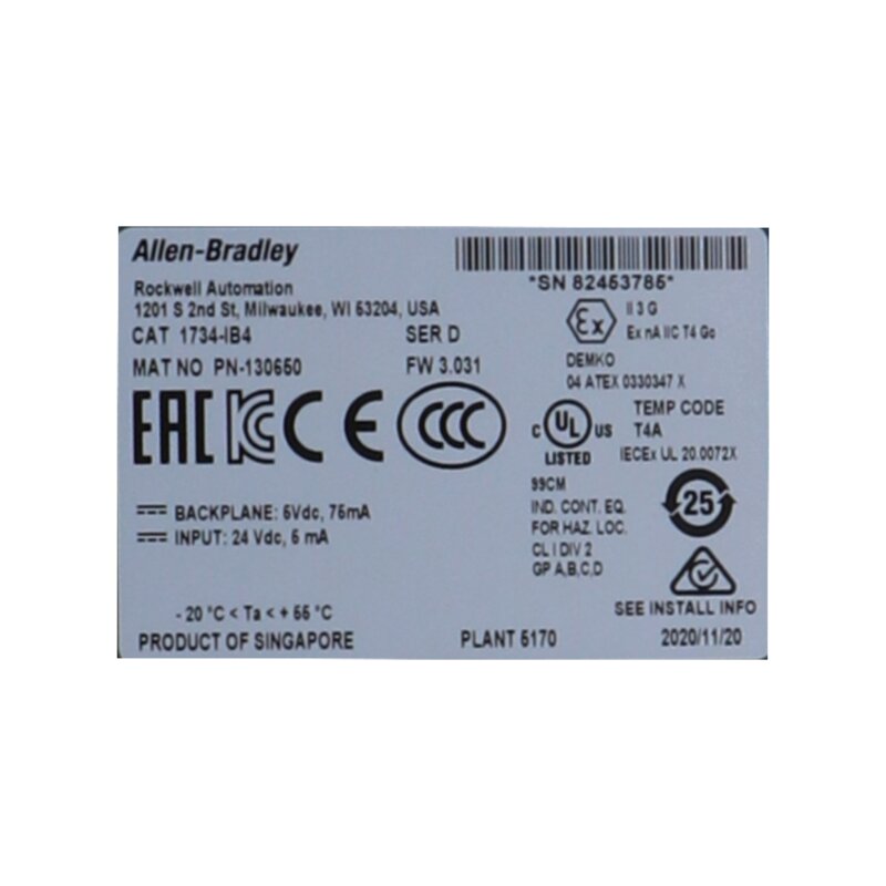 Allen-Bradley 1734-IB4 (130650) POINT I/O 4-Punkt-Digitaleingangsmodul Point Digital Input Module