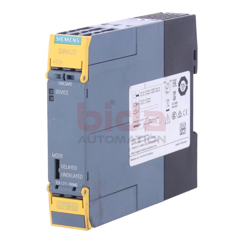 Siemens 3SK1211-1BB40 7 3SK1 211-1BB40 SIRIUS Sicherheitsschaltger&auml;t / safety switch 24V